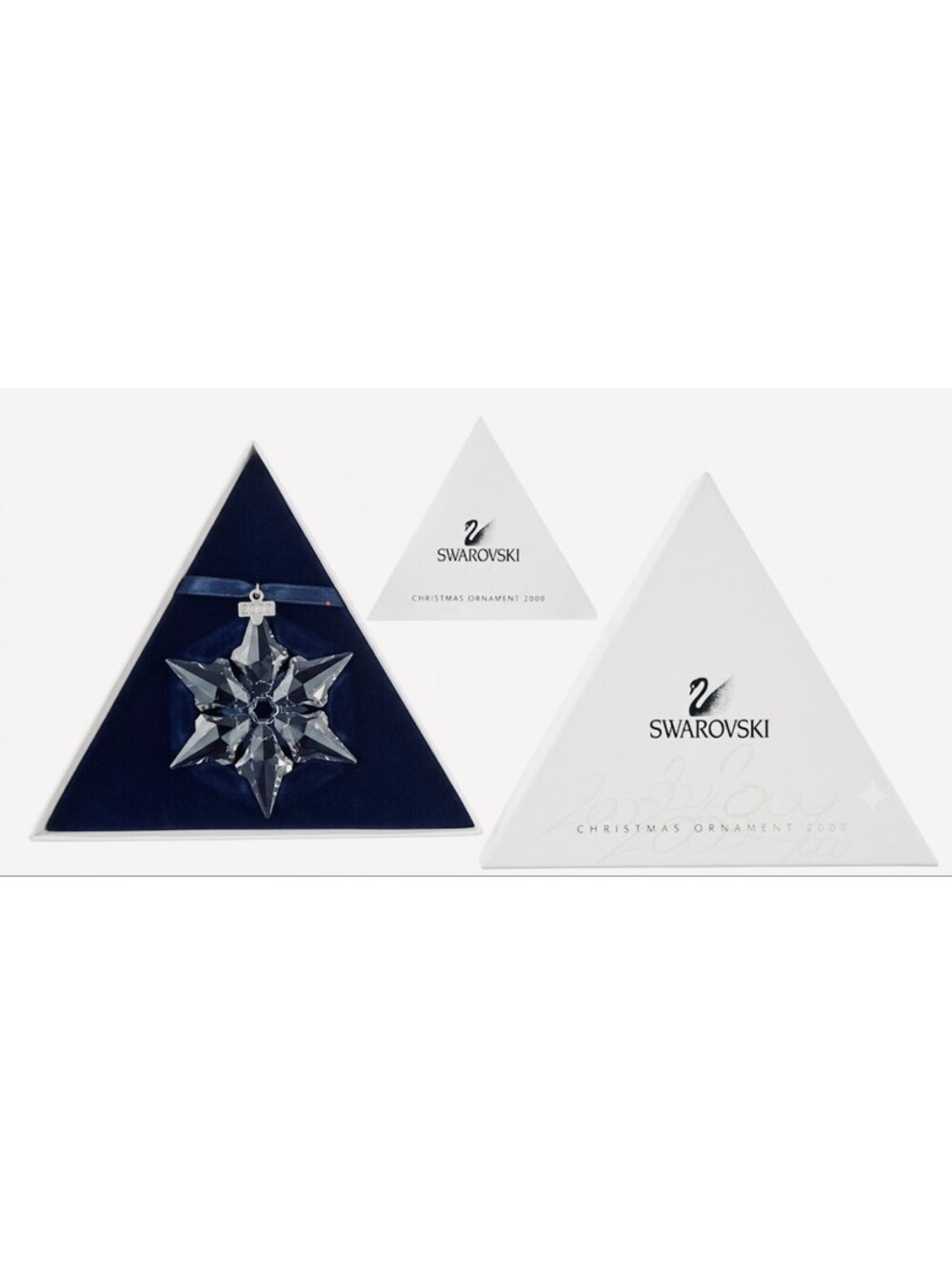 Swarovski Crystal 2000 Annual Christmas Ornament Snowflake Star Boxed Authentic